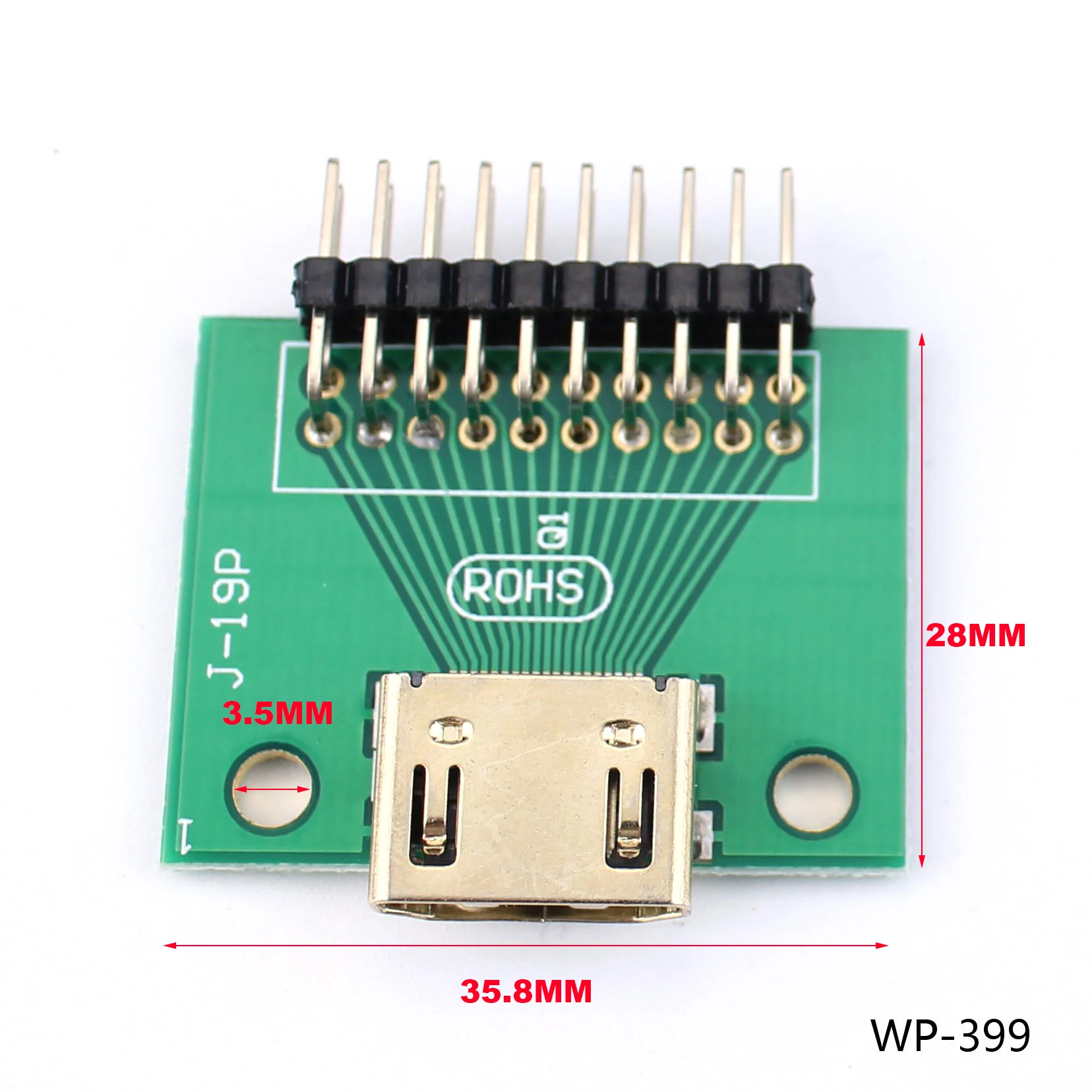 

1Piece HDMI A Type 19Pin PCB Board Bond Wires Seals HD HDMI Socket Connector Female Seat Test Female Seat gold-plated