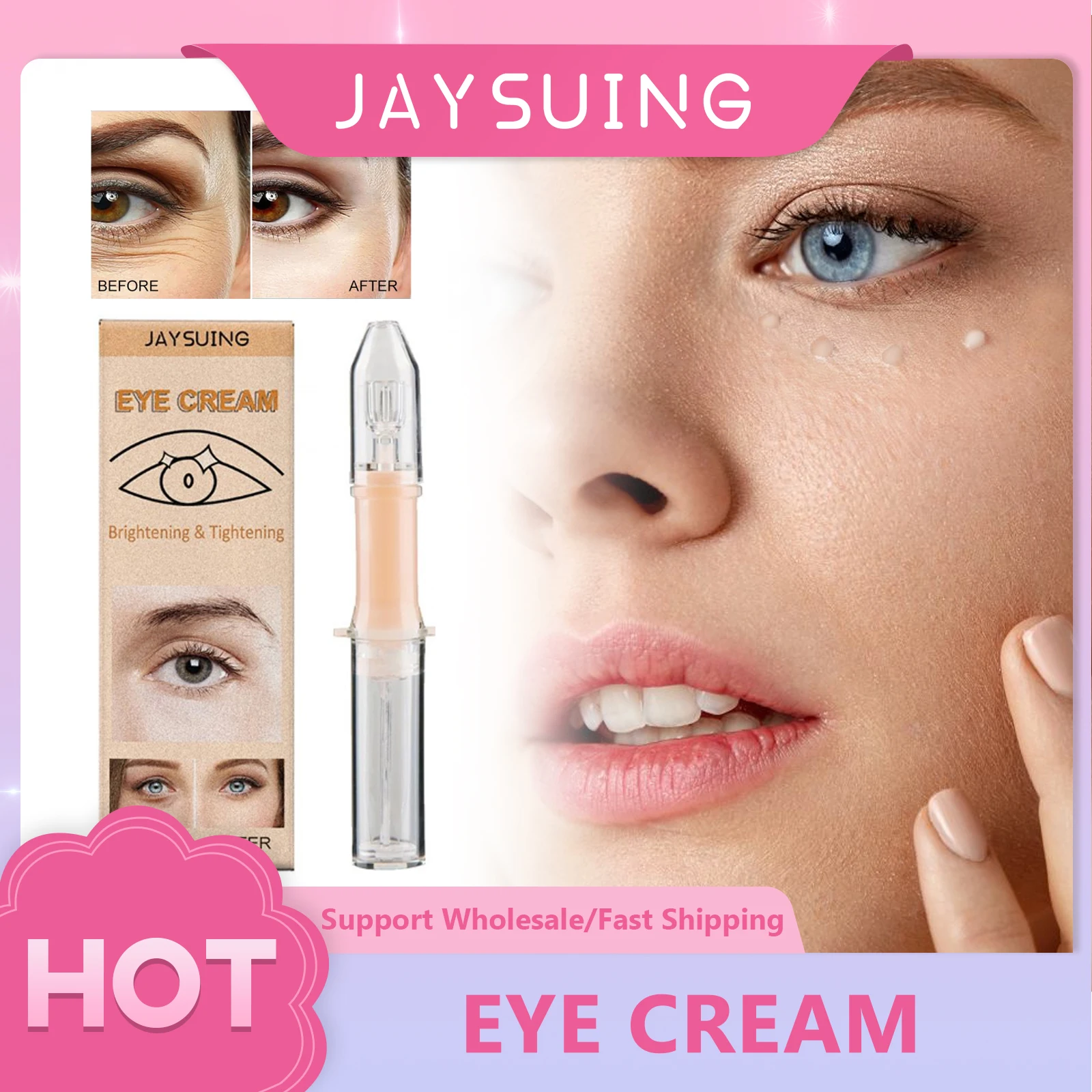 

Eye Cream Fade Fine Lines Dark Circles Improve Eye Bags Puffiness Reduce Wrinkle Crow's Feet Moisturizing Repair Skin Dryness