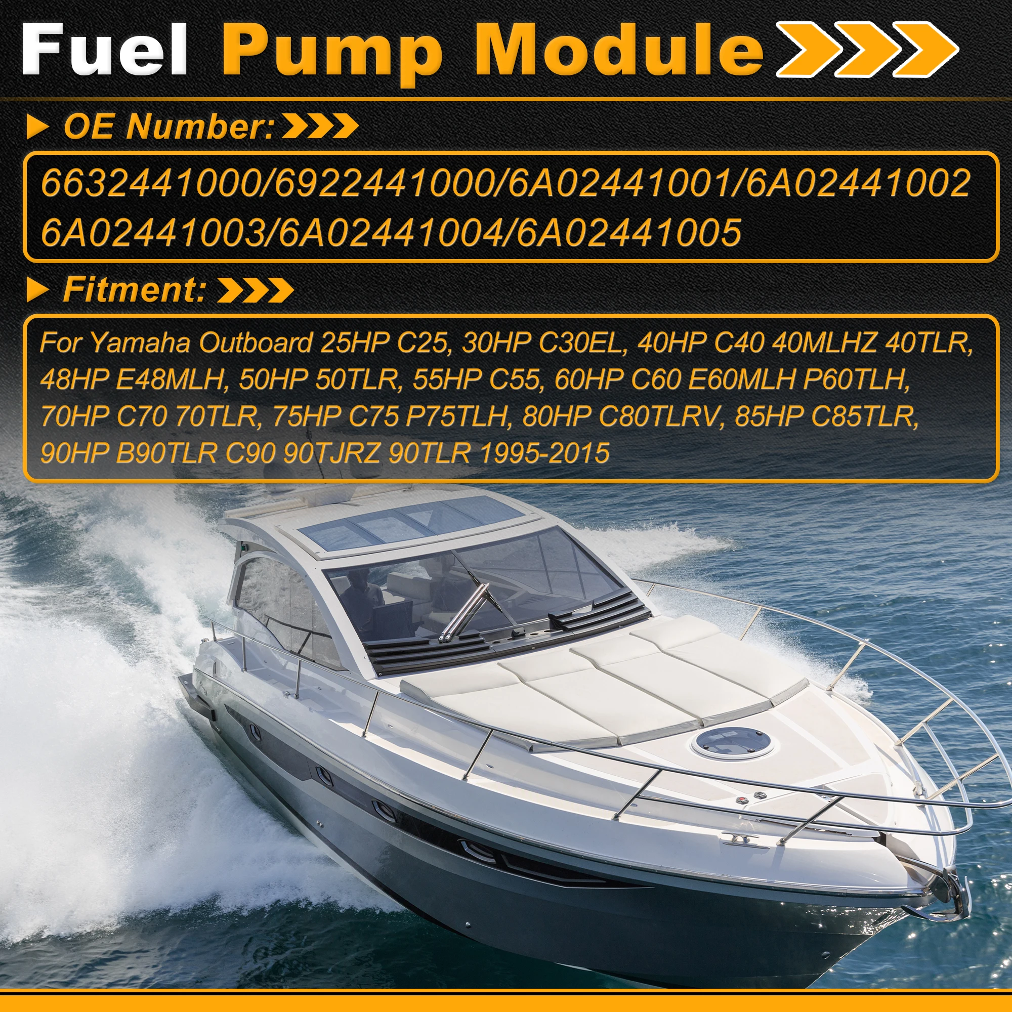 Фото Топливный насос в сборе Motoforti 6632441000 для лодочных моторов Yamaha 25HP 30HP 40HP C25 C30EL C40 40MLHZ 40TLR 1995-2015, 1 комплект №2