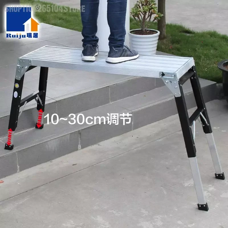 

Aluminum Alloy Platform Thickened Workbench Home Decoration Folding Horse Stool Portable Multi-functional Engineering Shelf