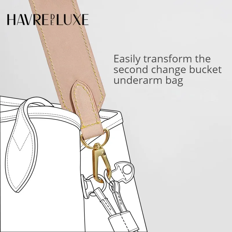 Decompression Wide Shoulder Strap Transformation Bucket Bag Armpit Color Changing Cowhide Strap Accessories