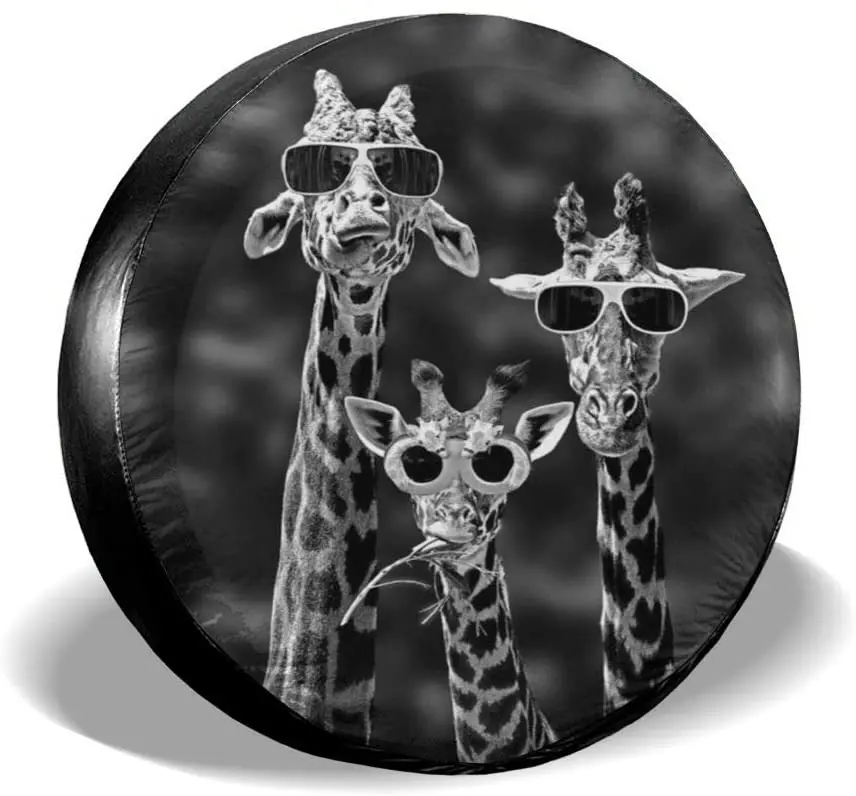 

Запасной чехол Foruidea с забавным жирафом, водонепроницаемый пыленепроницаемый УФ-чехол для колес, подходит для джипа, прицепа,