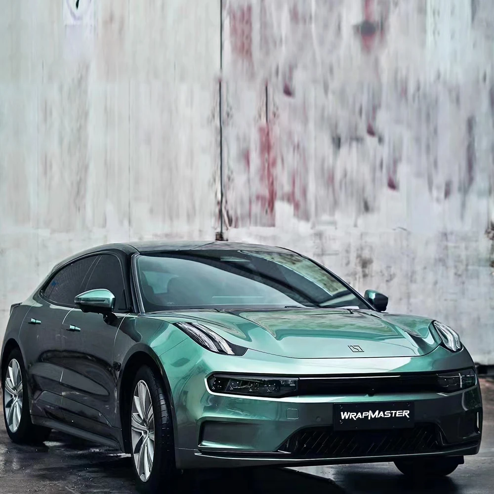 Wrapmaster Высокое качество ПЭТ глянцевая жидкая металлическая альпийская зеленая