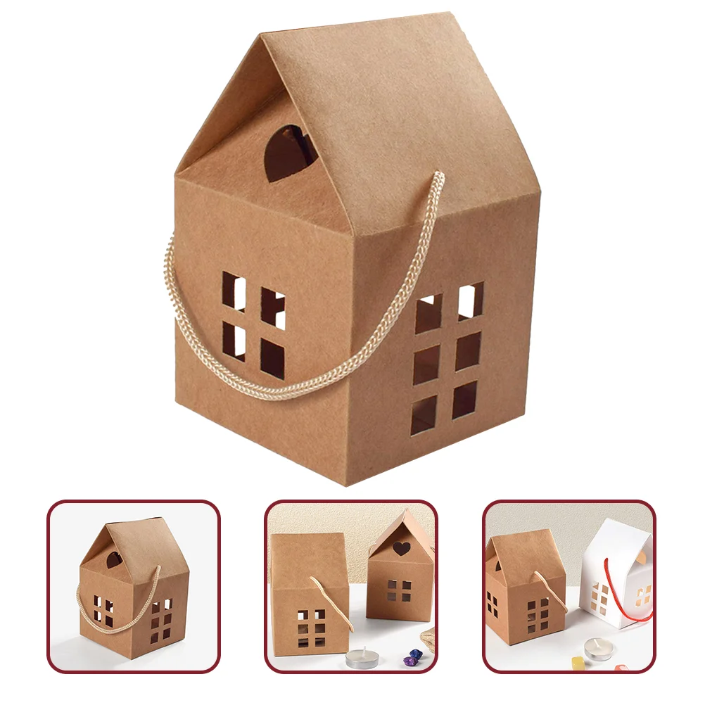 

10 Pcs Paper Chocolate Cases Wrapping Box Boxes Candy Gift Party Jars Favor Containers Cookie Treat House Shaped