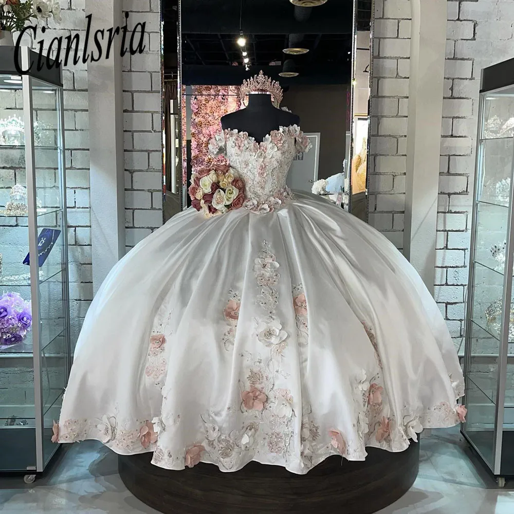 

Платье для девушек цвета слоновой кости, милое бальное платье принцессы с блестками и кружевом, бальное платье для вечеринки 16, блестящее пл...