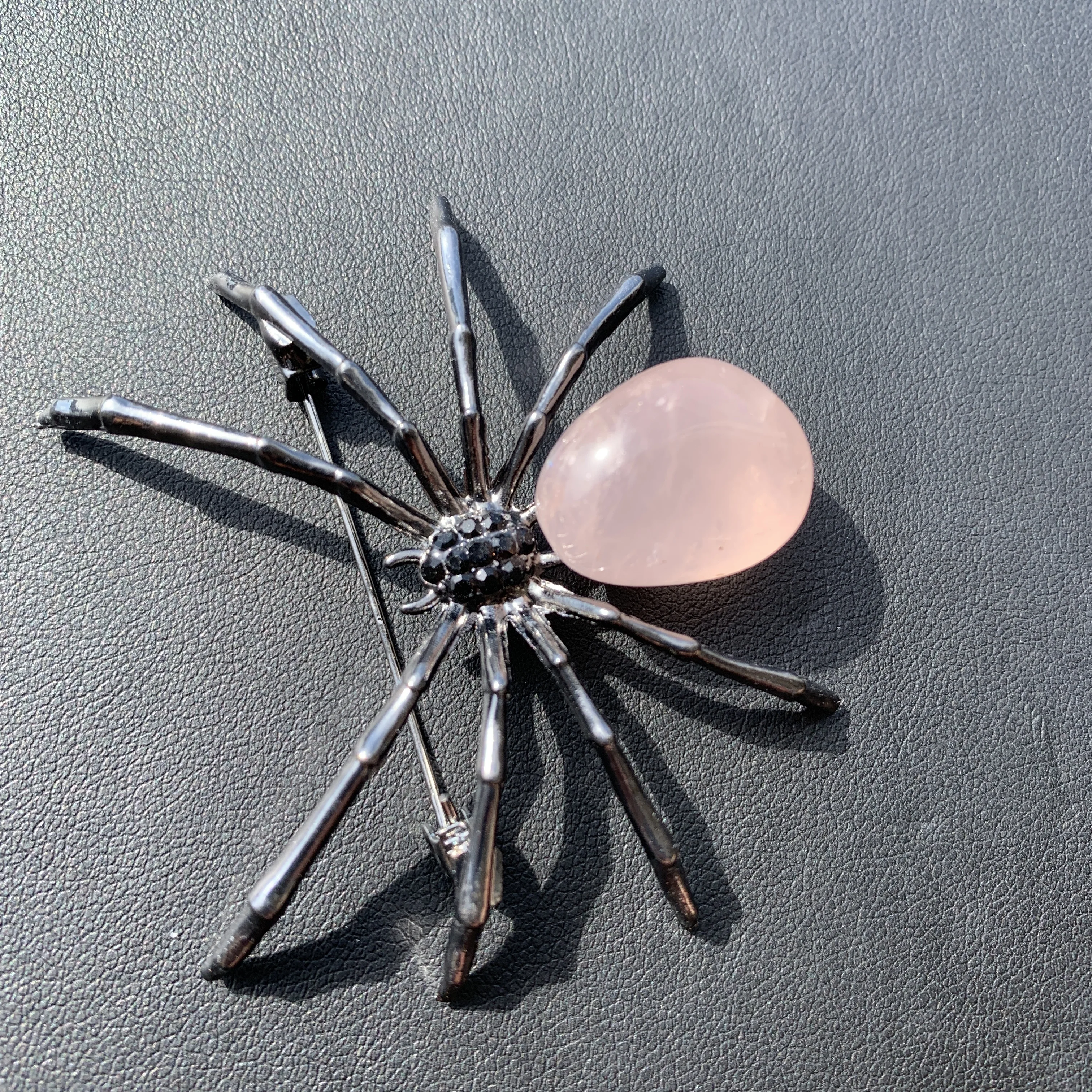

Брошь в виде насекомого, кварцевый кристалл, паук, брошь, Аметист/розовый кварц/агат, бюстгальтер, ювелирные изделия, подарки для подарка