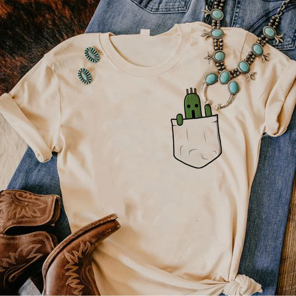

Cactus t shirt women summer t shirt female y2k anime 2000s clothing