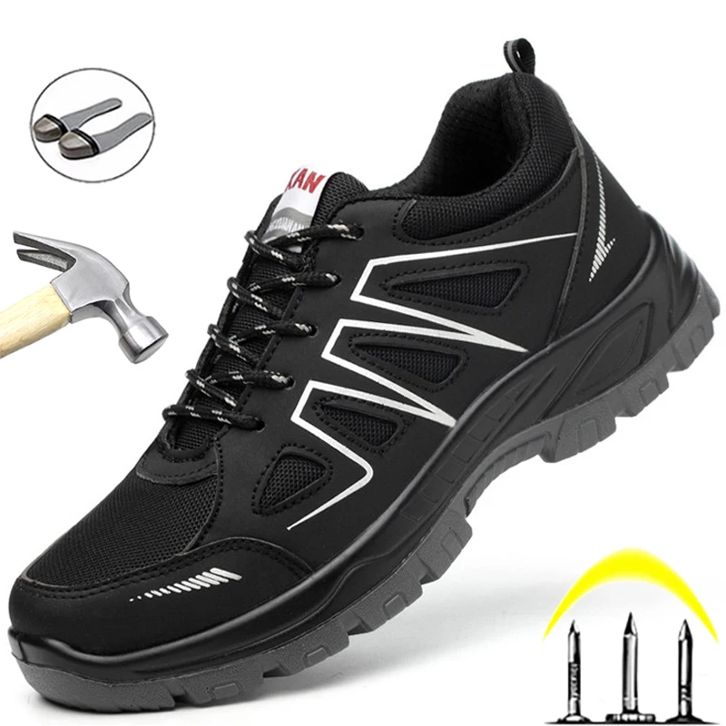 

Work Shoes Men high quality Work Sneakers Male Safety Shoes Breathable Hiking Shoes Outdoor Puncture-Proof Protective Shoes