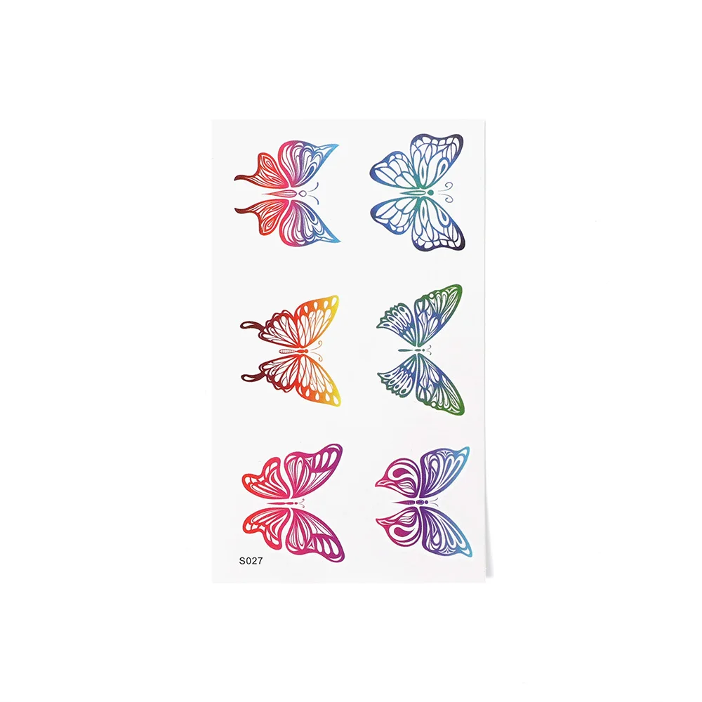Новая тату-наклейка на плечо руку цветок Бабочка перо серия водонепроницаемая