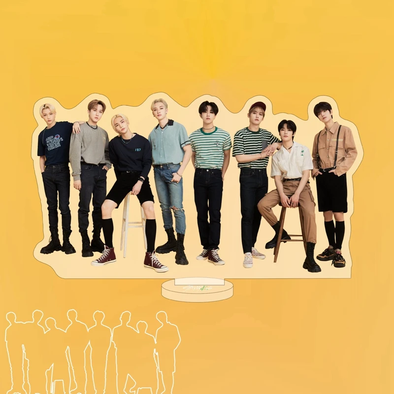 

KPOP Stray Kids Acrylic Stand For Fans Proof Teaser Door Figure Model Toys Desktop Plate Base Standing Decoration Stationery