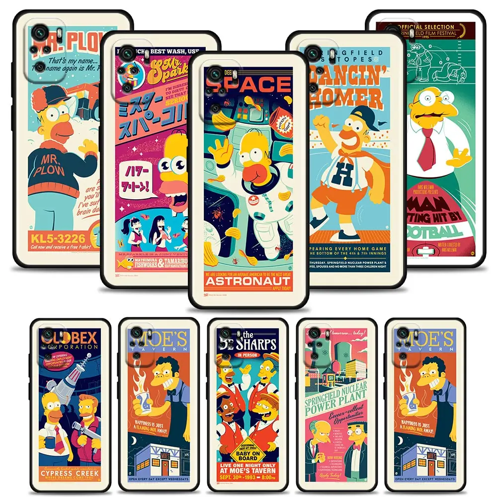 

Cute Simpsons Anime Cartoon Comic Phone Case For Redmi Note 11S 11T 11E 11 10 10S 9T 9S 9 8T 8 2021 7 Pro 5G Xiaomi Cover Fundas