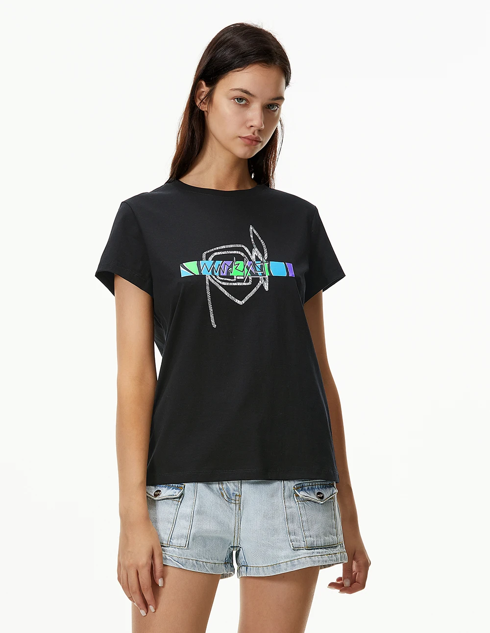 

MARKFAST Brand New O Neck Women's T-shirts Casual Streetwear Printed Tees Cotton T Shirt Summer y2k Tops Female High Quality