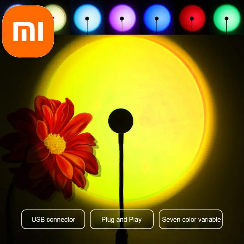 

Xiaomi USB Lamp LED Rainbow Neon Night Light Projector Photography Wall Atmosphere Lighting For Bedroom Home Room Decor Gift