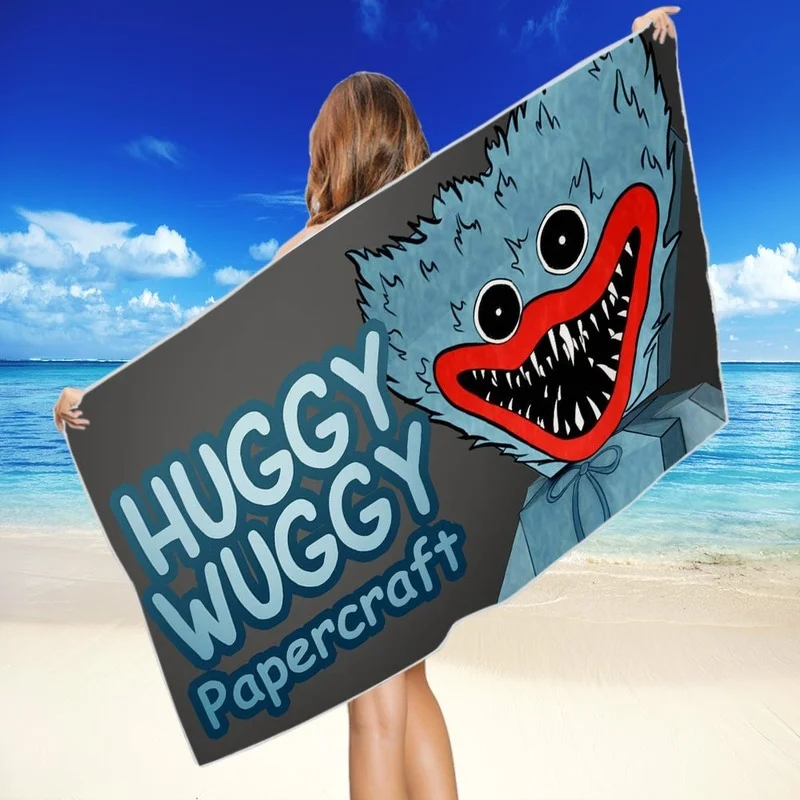

Poppy Playtime Huggy Wuggy Quick Dry Beach Towel Microfiber Swimming Surfing Bath Towels