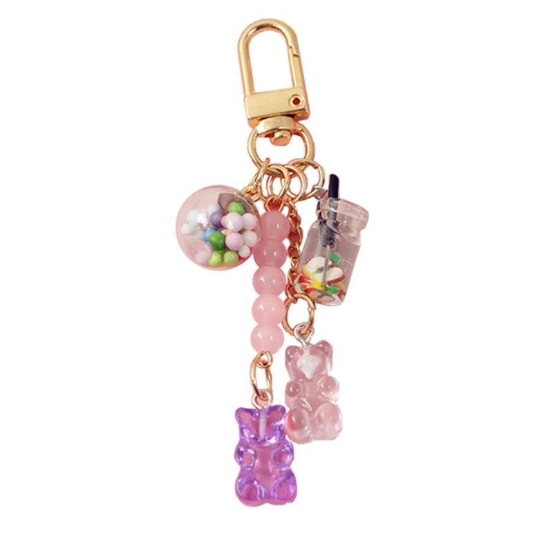 

Bear Keychains Bag Charm Acrylic Bear Pendant with Loster Clasp Keyring Jewelry