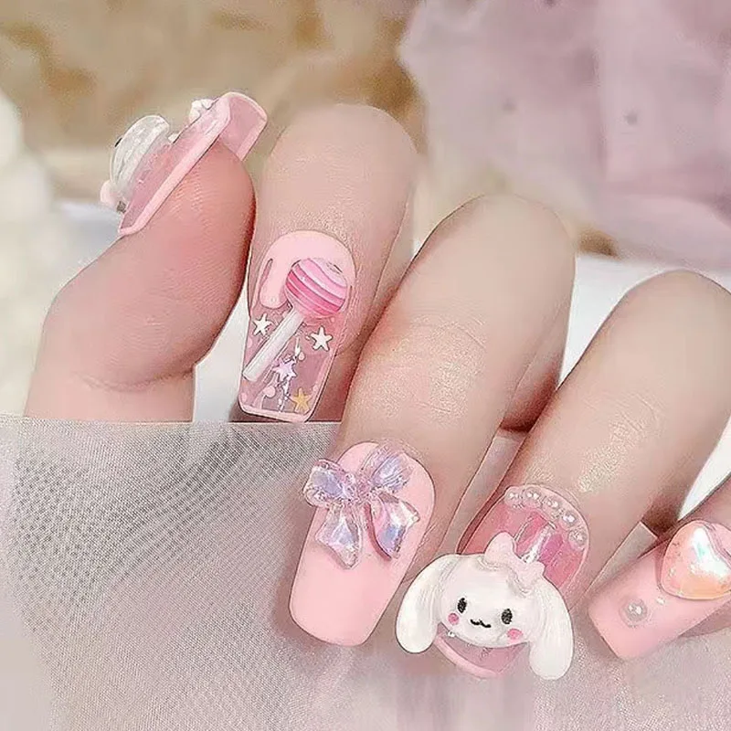 

Kawaii Sanrio Nail Art Cute Hellokittys Kuromi My Melody Cinnamoroll Cartoon Removable Nail Art Patch Accessories for Girls Gift