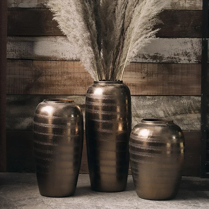 Ваза для сушеных цветов керамическая напольная ваза ручной работы в стиле ретро