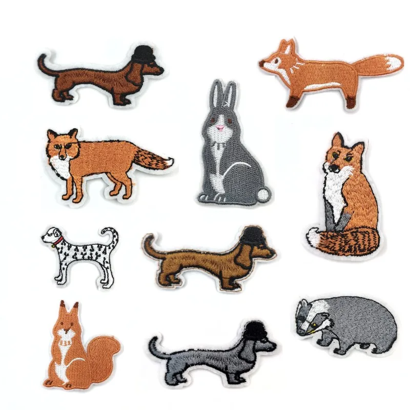 

Cartoon Animal Embroidery Patches Ironing Sticker Chic Rabbit Fox Badge Clothing Accessories Patches on Clothes Applique
