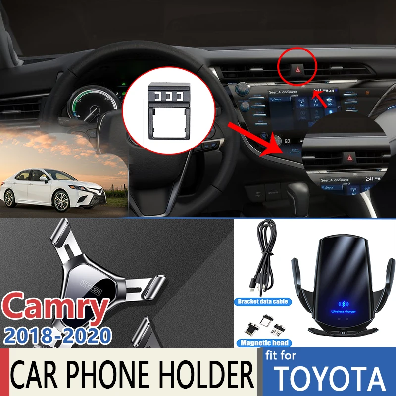 

Car Mobile Phone Holder for Toyota Camry Daihatsu Altis 8 XV70 2018 2019 2020 Telephone Bracket Gravity Support Auto Accessories