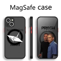 prison break tv show transparent magsafe magnetic magnet phone case for for iphone 13 12 11 pro max mini
