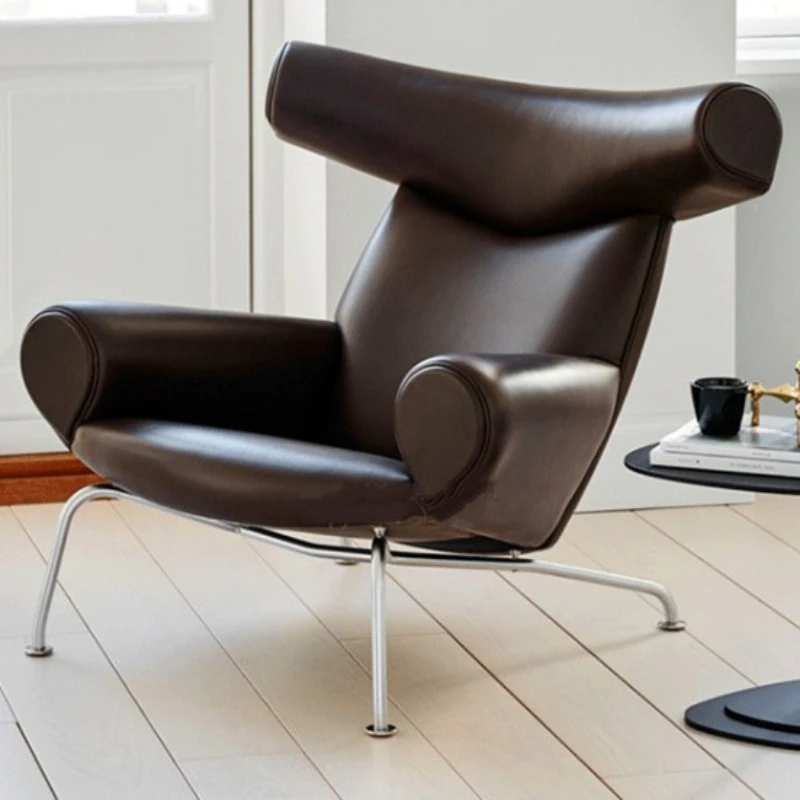 

Кожаный диван для одного человека в скандинавском стиле, кресло для отдыха, современный дизайнер, деловое творчество, железное искусство для отдыха, стекловолокно и бык