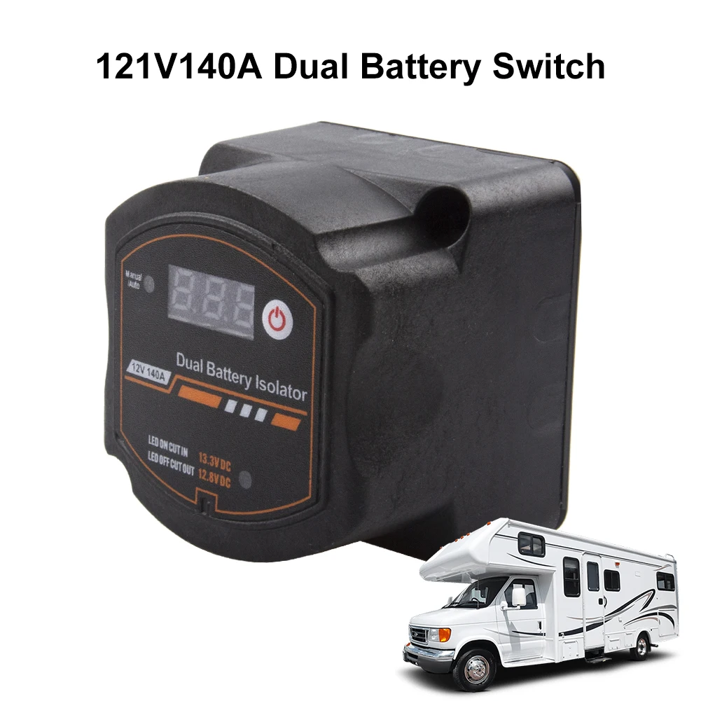 

Двойной изолятор батареи 12 В 140 А, автоматическое ручное реле, чувствительное к напряжению, Smart VSR для кемпера, автомобиля, яхты на колесах