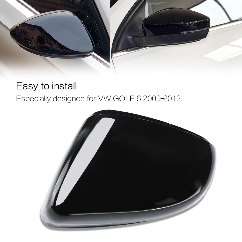 Глянцевый черный чехол для зеркала заднего вида автомобиля левый/правый VW 6 2009 2010