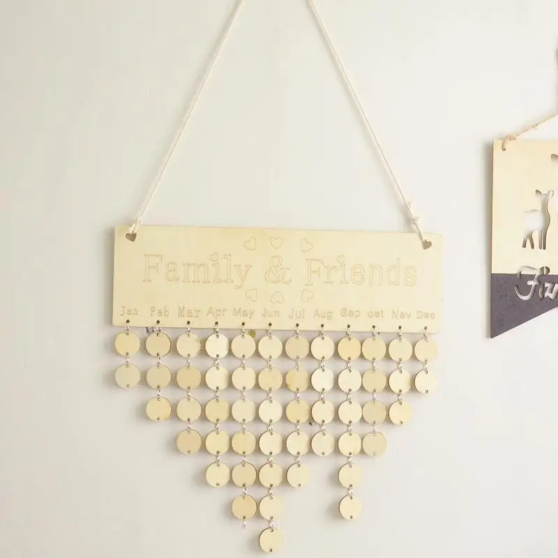 

Wood Birthday Reminder Board Birch Ply Plaque Sign Family Friends DIY Calendar