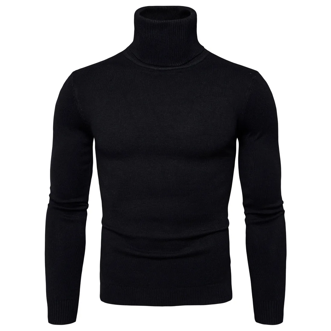 New Autumn Winter Men'S Sweater Men'S Turtleneck Solid Color Casual Sweater