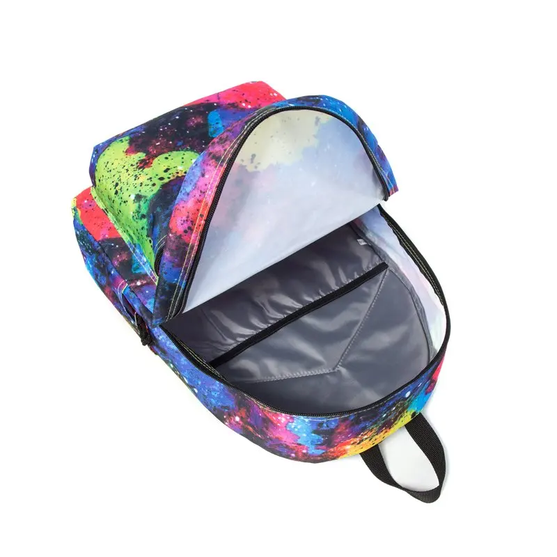 Unisex Printed Backpack Simple Pattern Bookbag Classic Travel Daypack for Laptop and Tablet, Rainbow