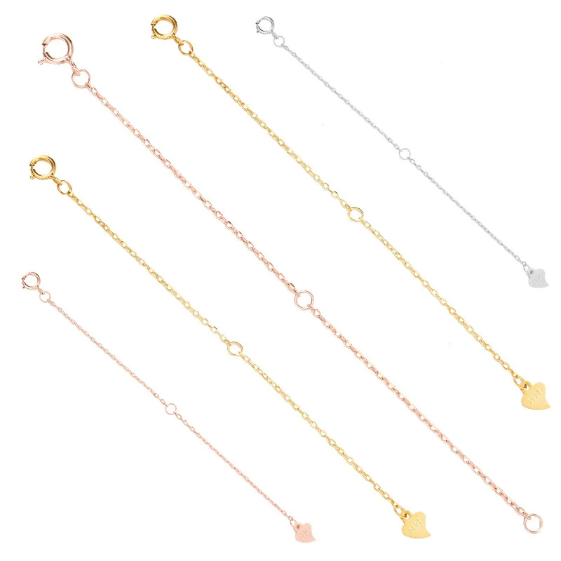 925 Silver 5/7/8/9/10cm Gold Extension Tail Chain Spring Clasps Connector For DIY Jewelry Making Findings Bracelet Necklace