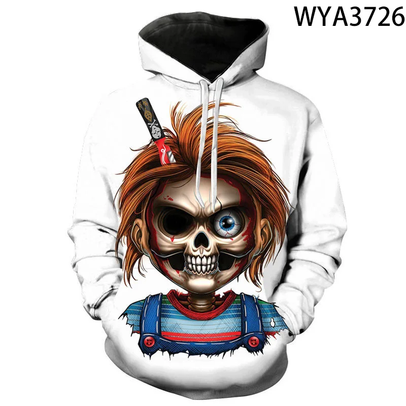

Horror Movie Chucky Men Women Fashion Hoodies 3D Printed Sweatshirts Pullover Long Sleeve Streetwear