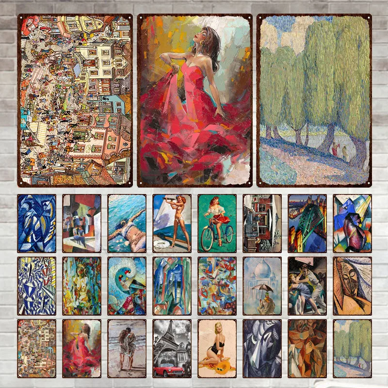 

Абстрактная девушка, пейзаж, металлический знак, винтажный жестяной знак, металлическое винтажное украшение на стену, бар, клуб, металличес...