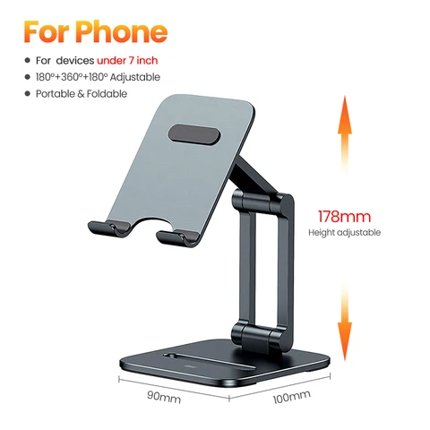 Soporte de teléfono Baseus Desk stand de teléfono móvil Soporte de tableta de metal plegable Soporte para iPhone 14 13 iPad Pro Air Universal Holder