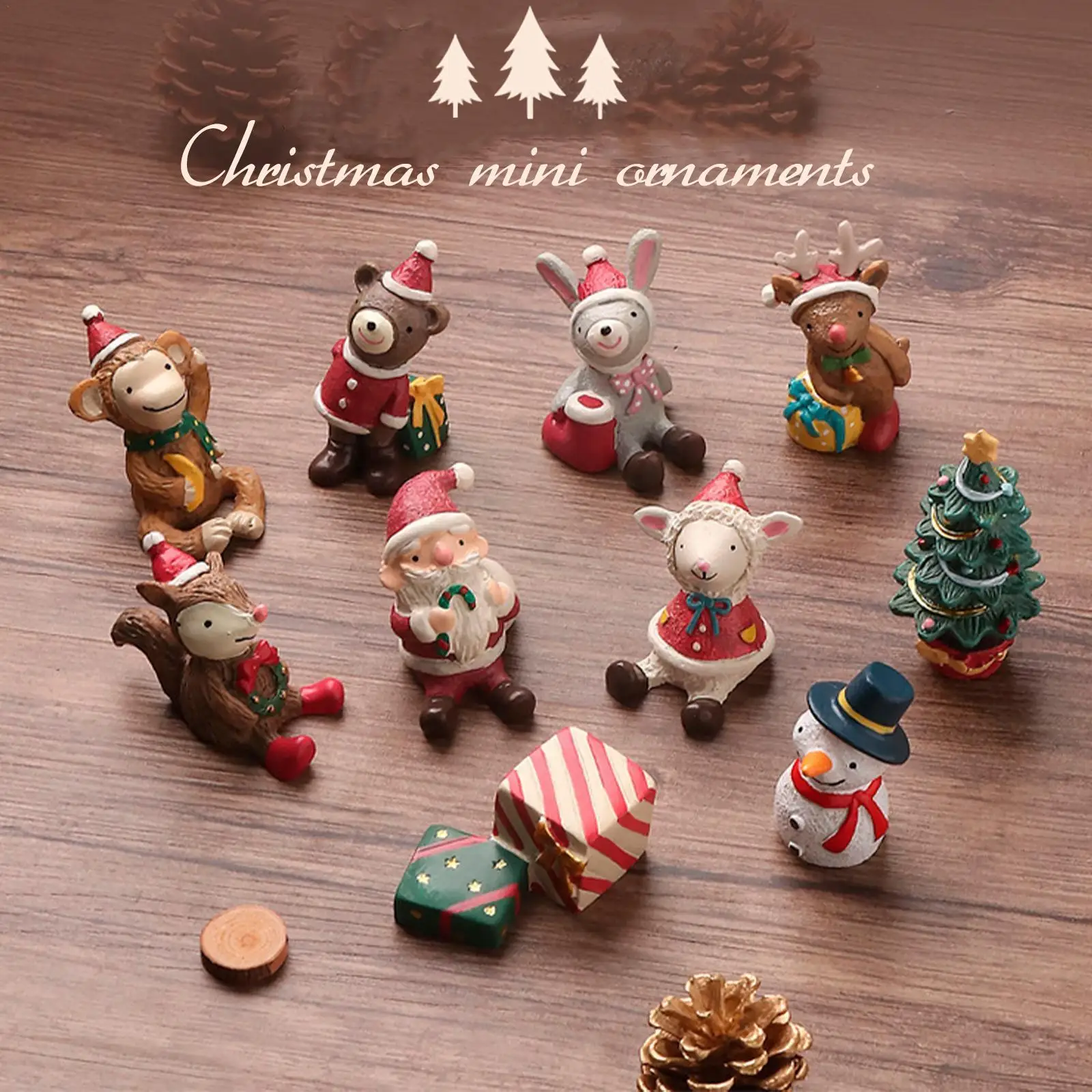 

Christmas Resin Elk Santa Claus Ornaments Merry Christmas Decoration For Home Figurines Miniatures 2022 New Year Xmas Box D V3d0