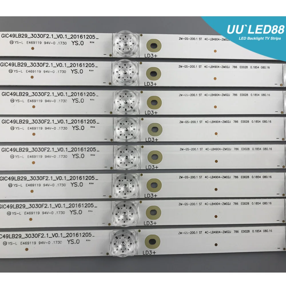 

Светодиодная лента для подсветки 4 светодиодный s для TCL D49A620U B49A81S-UD 49P3 49P3C 49P3F 4C-LB4904-HR06J HR07J 49HR330M04A2 V3