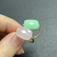 simple and generous crystal oval candy ring replaceable crystal stone rotatable super slim ring base candy ring for women gift