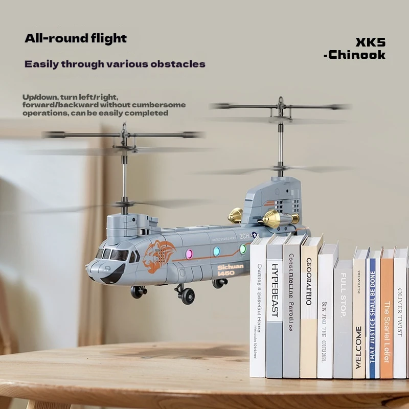 Фото Rhsky Chinook Вертолет с дистанционным управлением Американский симулятор Квадрокоптер Тяжелый транспорт Вооруженный боевой дрон Игрушка в подарок №1