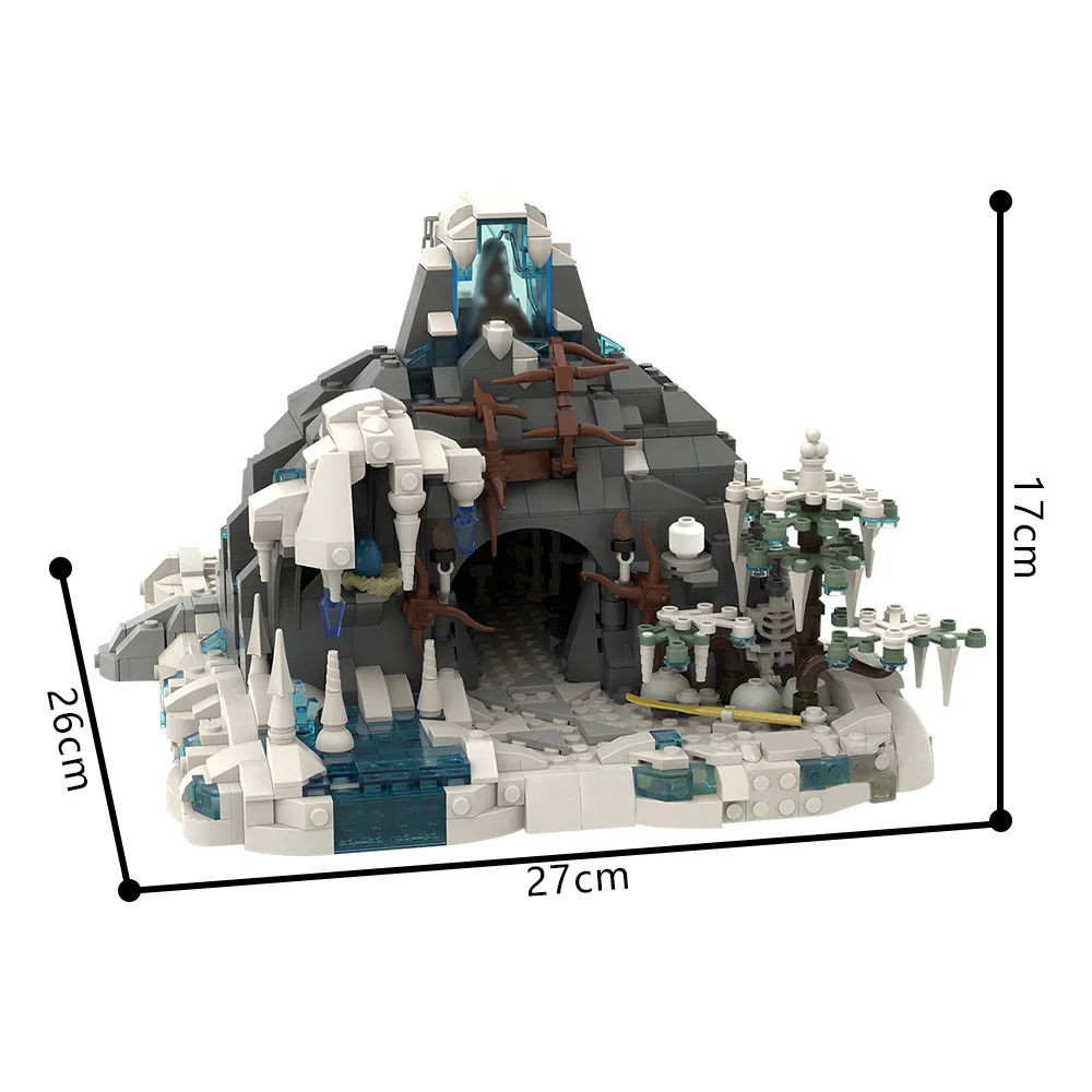 Фото MOC-203593 Снежный тролл Пещера Серия Пещерный дом Строительные блоки DIY Модель Кирпичи Головоломки Игрушки Маленький кирпич Рождественские подарки 1279 шт. №4