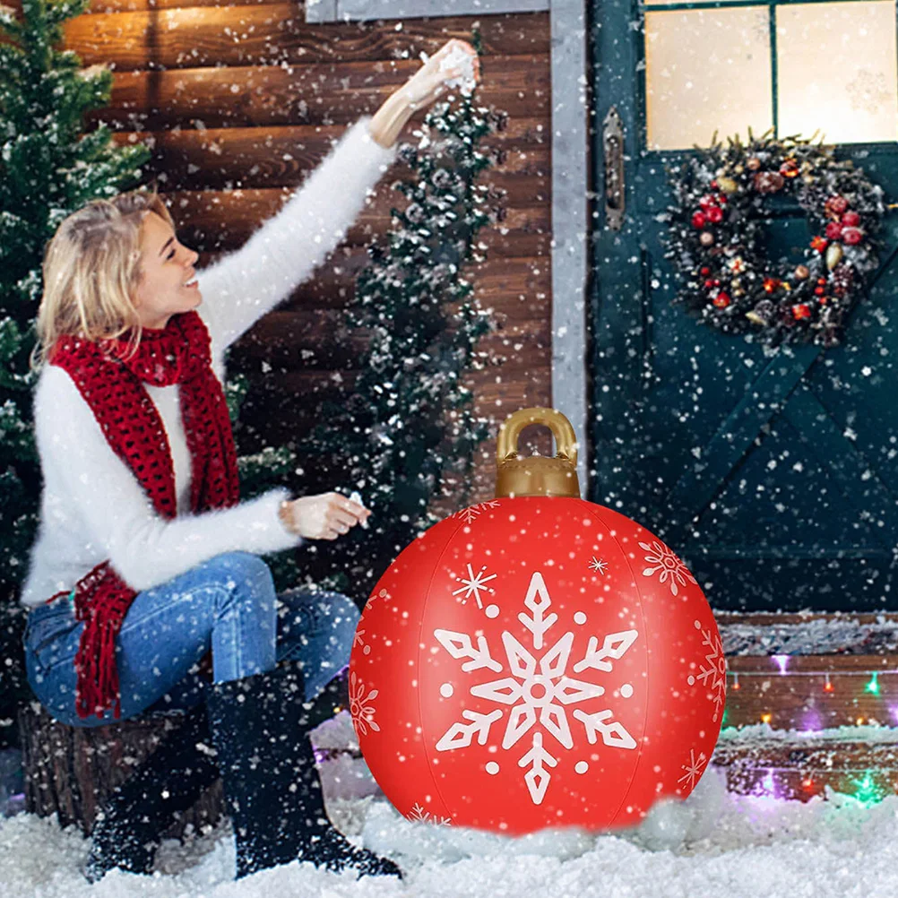 

Christmas Large Inflatable Ball Decor Remote Control Size Pvc Ornament Ornaments