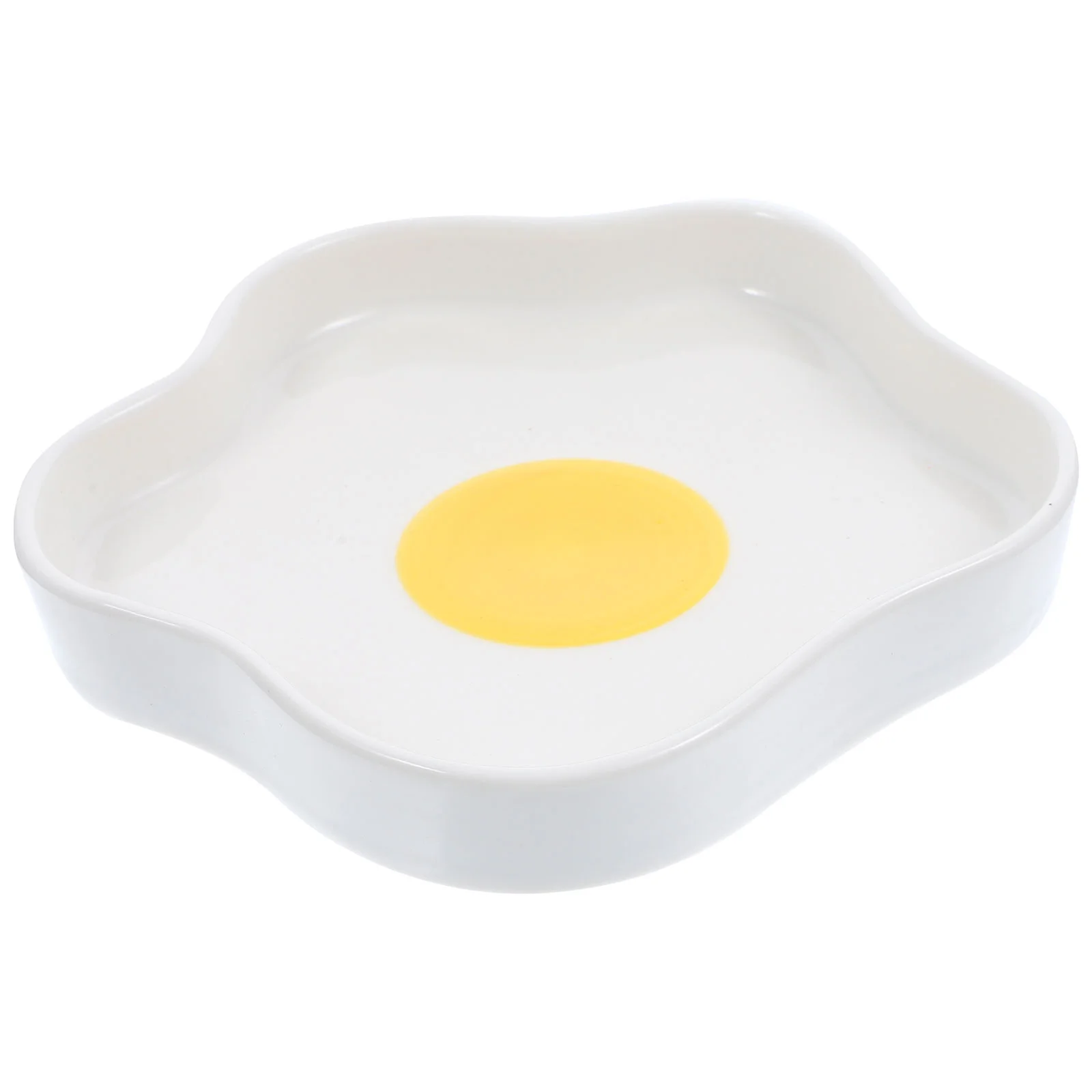 

Poached Egg Ceramic Plate Dessert Serving Tray Jewelry Cute Ceramics Household Food Trays Fruits Home Breakfast Plates