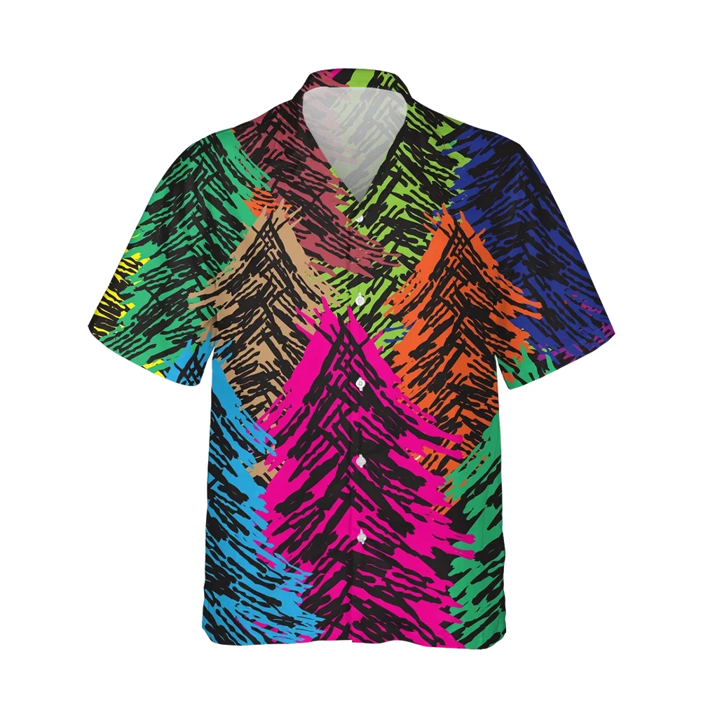 Jumeast 3d Harajuku Tree Floral Printed Mens Hawaiian Shirt Short Sleeve Vintage Clothes Fashion Shirts for Men Loose Streetwear
