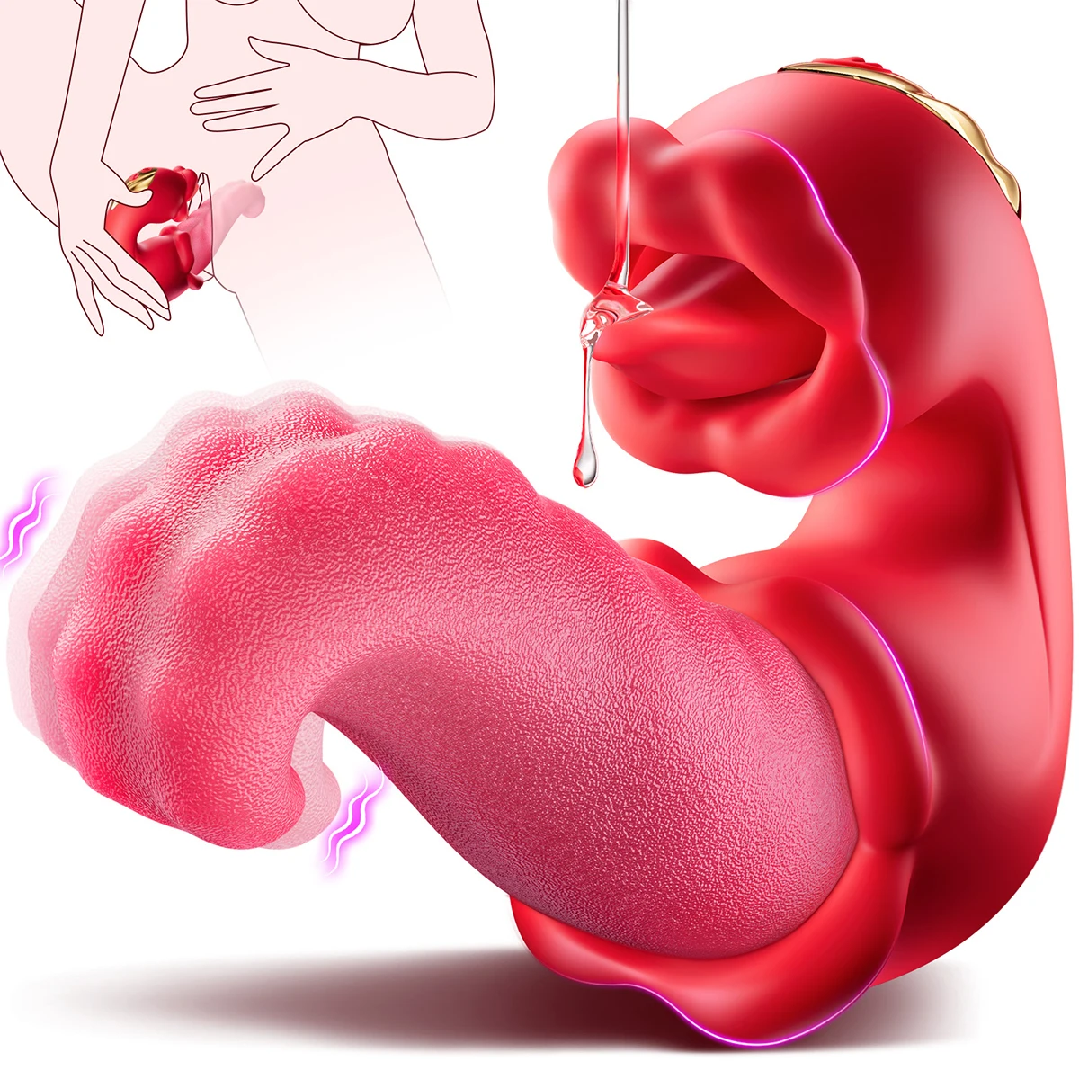 Вибраторы для толкания языка фаллоимитатор роза секс-игрушки лизание клитора