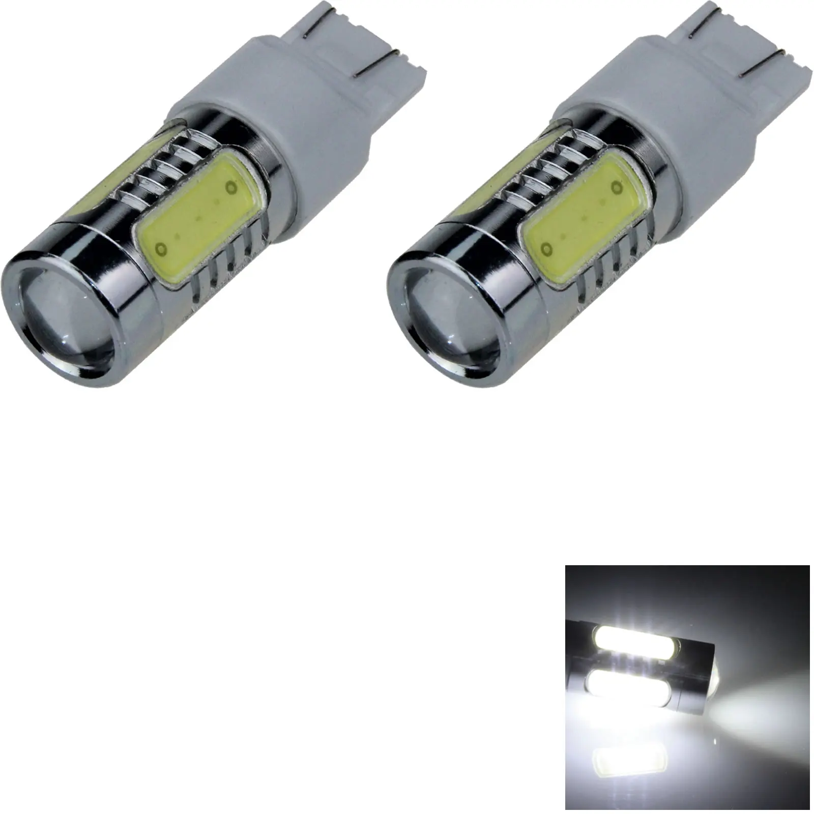 2x белая Автомобильная 7443 Тормозная фотолампа заднего вида 5 излучателей 4 x COB + 1