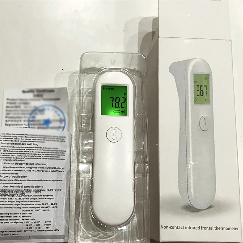 

UX-A-02 Non-contact Infrared Thermometer Handheld Thermometer Forehead Thermometer Digital LCD Body Temperature Measurement