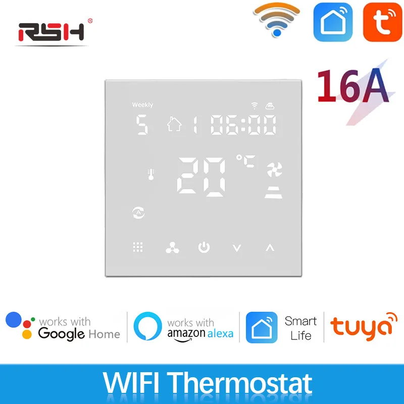 

Цифровой термостат для подогрева пола Tuya, Wi-Fi, 3 А, 16 А