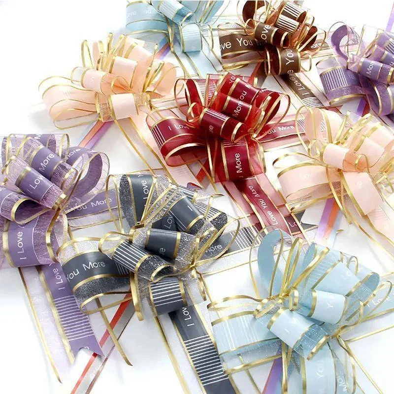 

10PCS Pull Bow Ribbon for Gift Wrapping DIY Craft Wrap Bows Christmas Birthday Wedding Party Car Wine Bottles Decoration