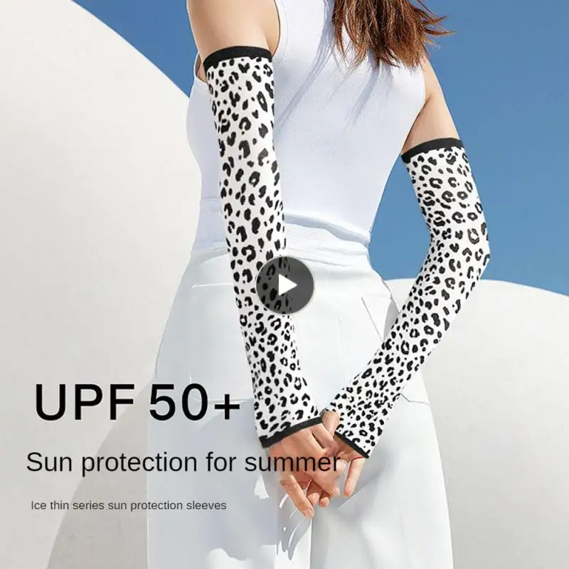 

Sunscreen Arm Cover 1 Pair Ice Cool Sleeves Thin Ice Sleeve Breathable Outdoor Fitness Cycling Driving High-strength Elasticity
