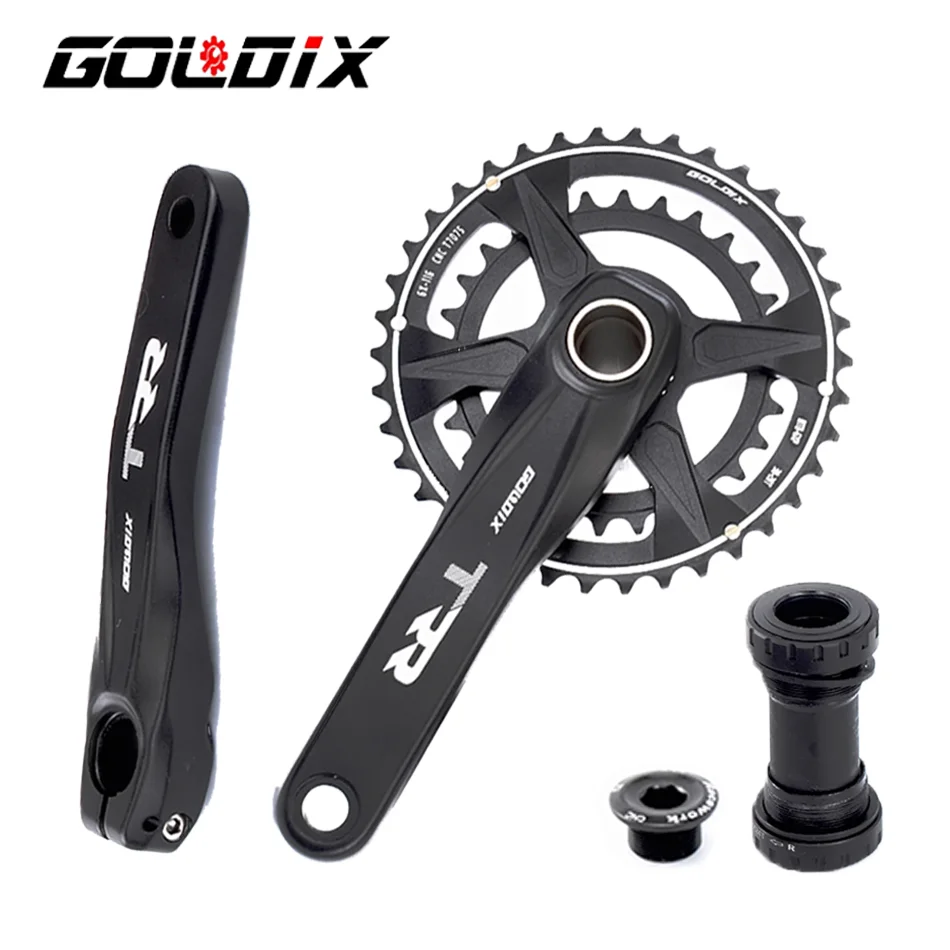 

GXP mountain bike crankset bicycle sprocket 38T/28T aluminum alloy CNC machining double-layer disc bmx bike.parts bike crankset