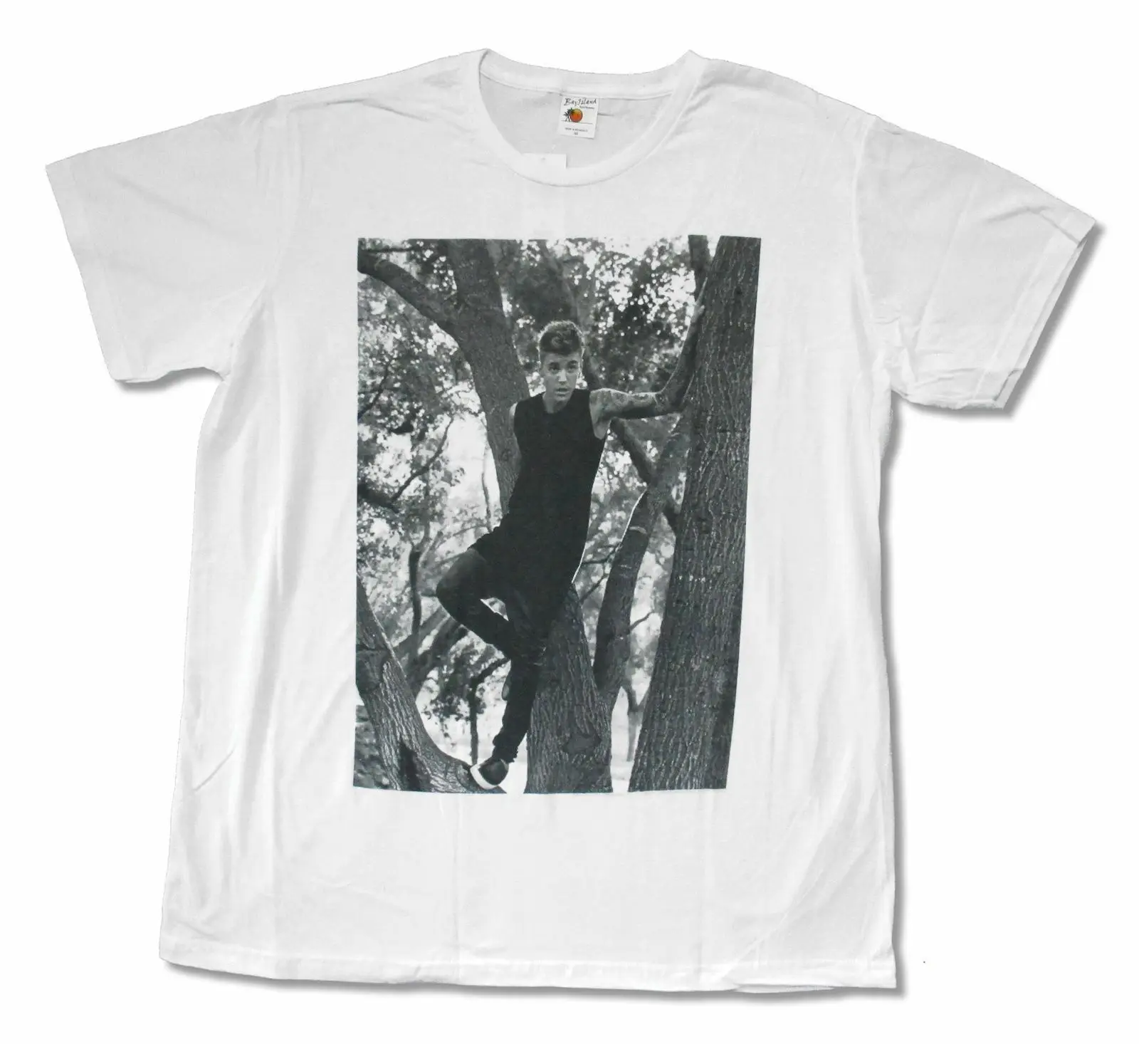 

Justin Bieber In A Tree White T Shirt New Band Music